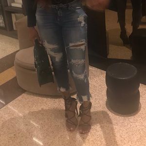 PrettyLittleThing Emerald Green High Heels Size 9